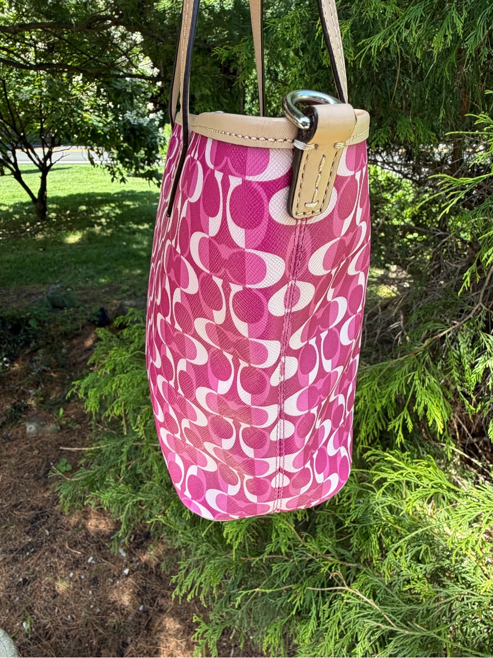 COACH Park Metro Dream C Small Tote F26201 Pink Signature Crossbody NWOT - Picture 8 of 14